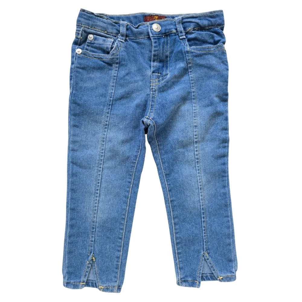7FAM 7 For All Mankind Toddler Girls Jeans Denim 2T Split Ankle Skinny